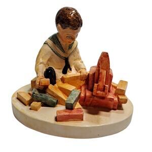 Vtg 1979 Sebastian Miniatures 375 Building Days Signed Prescott Baston RARE